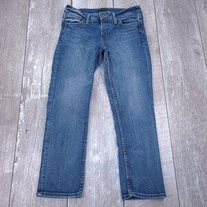 Silver Jeans Womens Suki Capri Size 28 Blue Denim Wash Mid Rise Crop